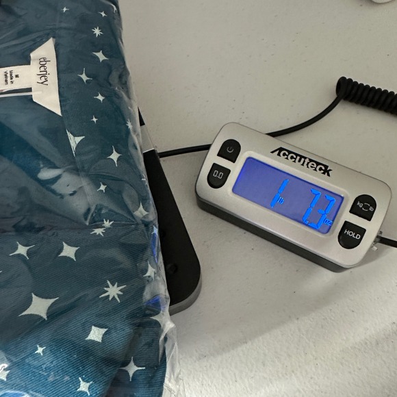 Eberjey Gisele Printed Modal Long PJ Set Festive Lights Sapphire/Ivory Size M - Picture 6 of 6